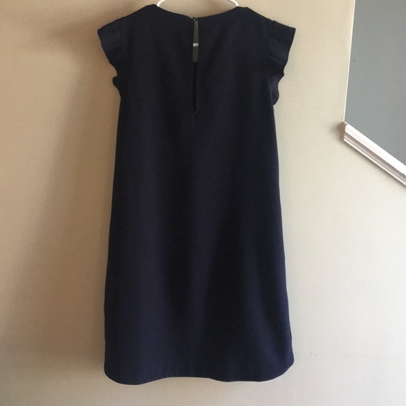 Zara Navy Ruffle cap sleeve Dress - Picture 5 of 6